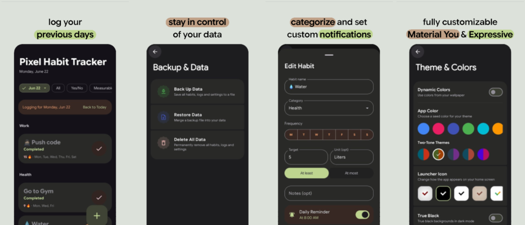 Pixel Habit Tracker on Google Play Store